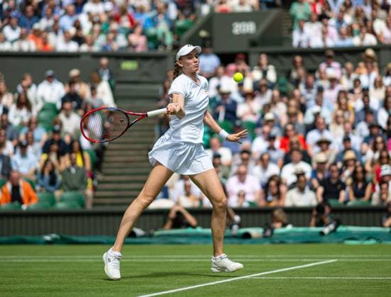 Sport Bilder des Tages Tennis - Wimbledon Championship 2024 - Day 10 LONDON, ENGLAND - Wednesday, July 10, 2024: Elena Rybakina (KAZ) during the Ladies Singles Quarter-Final match on Day Ten of The Championships Wimbledon 2024 at the All England Lawn Tennis and Croquet Club. Rybakina won 6-3, 6-2. (Photo by Kirsten Holst Propaganda) LONDON All England Lawn Tennis and Croquet Club GREATER LONDON ENGLAND  Copyright: xKirstenxHolstx 2024-07-10-032-Wimbledon_Day_10