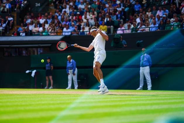 Tennis, Wimbledon, Die Highlights Taylor Fritz during his quarter final match Wimbledon Tennis Championships, Day 10, The All England Lawn Tennis and Croquet Club, London, UK - 10 Jul 2024  Copyright: xJavierxGarcia Shutterstockx 14578617ep
