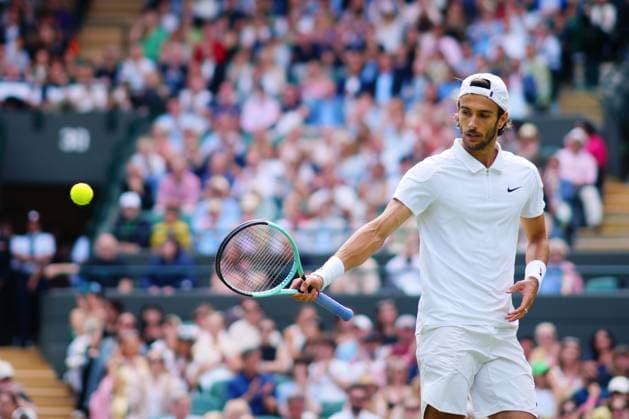 Lorenzo Musetti during his quarter final match Wimbledon Tennis Championships, Day 10, The All England Lawn Tennis and Croquet Club, London, UK - 10 Jul 2024  Copyright: xJavierxGarcia Shutterstockx 14578617eu