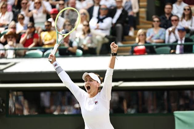 Barbora Krejcikova, CZE, after quarterfinals of 2024 All England Lawn Tennis Championships at Wimbledon, womens singles, London, 10 07 2024; -