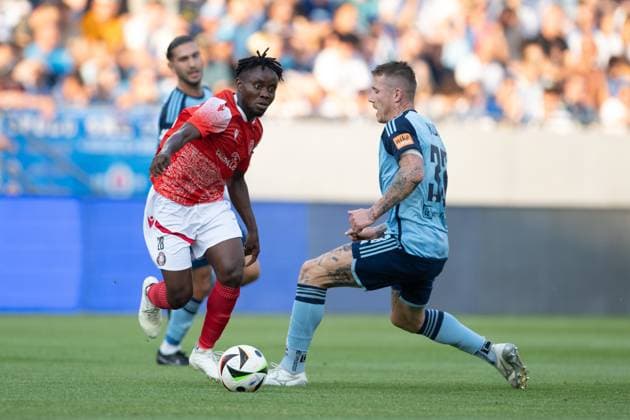 Hogan Ukpa during UEFA Champions league preliminary round match, SK Slovan Bratislava - FC Struga, 10. july 2024 Copyright: xMICHALxFAJT,ZOSPORTU.SKx FAJ_1838