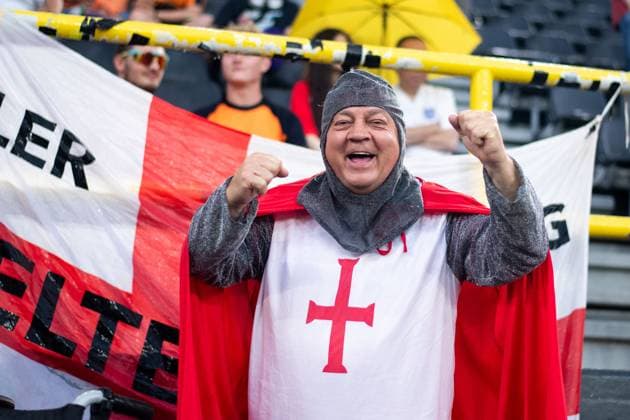 Fan von England verkleidet als Ritter, GER, Netherlands (NED) vs England (ENG), Fussball Europameisterschaft, UEFA EURO, EM, Europameisterschaft,Fussball 2024, Semifinal, 10.07.2024 GER, Netherlands (NED) vs England (ENG), Fussball Europameisterschaft, UEFA EURO 2024, Semifinal, 10.07.2024 Dortmund Copyright: xEibner-Pressefoto Memmlerx EP_MMR