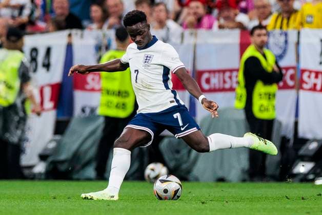 UEFA EURO, EM, Europameisterschaft,Fussball 2024: Niederlande - England; 10.07.2024 Bukayo Saka (England, 7). UEFA EURO 2024: Niederlande - England; BVB Stadion Dortmund, Dortmund am 10.07.2024 Copyright: xBEAUTIFULxSPORTS Wunderlx