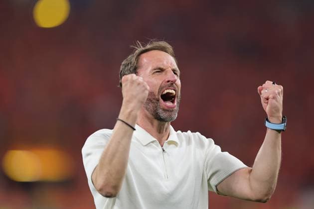 Sport Themen der Woche KW28 Netherlands v England Euro 2024 10 07 2024. Semi Final Gareth Southgate Manager of England celebrates at full time during the Euro 2024 semi-final match between Netherlands and England at BVB Stadion, Dortmund, Germany on 10 July 2024. Dortmund BVB Stadion Germany Editorial use only , Copyright: xNigelxKeenex PSI-19938-0064