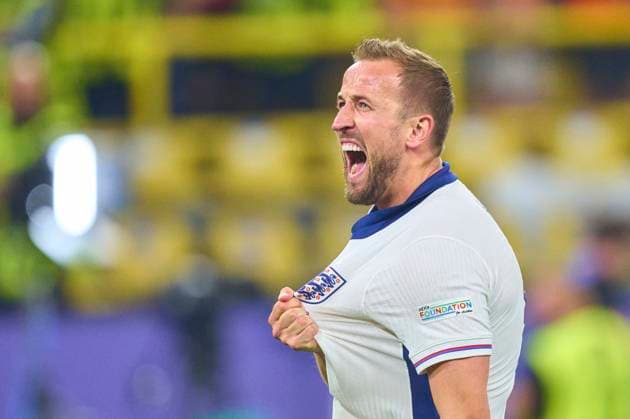 Harry KANE, England 9 celebrate the victory after the semi final match NETHERLANDS - ENGLAND 1-2 of the UEFA European Championships 2024 on Jul 10, 2024 in Dortmund, Germany.