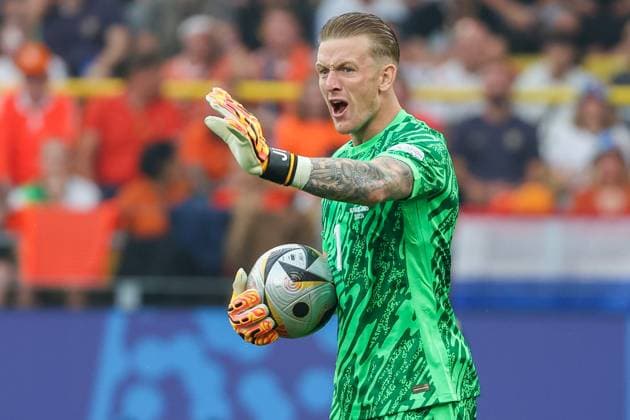 EM 2024: Niederlande - England am 10.07.2024 im BVB Stadion Dortmund in Dortmund Torwart Goalkeeper Jordan Pickford (England, 1) gibt lautstark Anweisungen