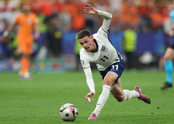 Dortmund, Germany, 10th July 2024. Phil Foden of England during the UEFA European Championships semi final match at BVB Stadion, Dortmund. Picture credit should read: Paul Terry Sportimage EDITORIAL USE ONLY. No use with unauthorised audio, video, data, fixture lists, club league logos or live services. Online in-match use limited to 120 images, no video emulation. No use in betting, games or single club league player publications. SPI-3222-0122