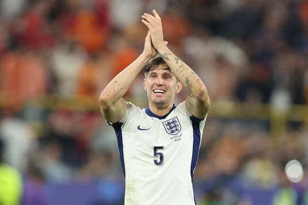Dortmund, Germany, 10th July 2024. John Stones of England celebrates after the UEFA European Championships semi final match at BVB Stadion, Dortmund. Picture credit should read: Paul Terry Sportimage EDITORIAL USE ONLY. No use with unauthorised audio, video, data, fixture lists, club league logos or live services. Online in-match use limited to 120 images, no video emulation. No use in betting, games or single club league player publications. SPI-3222-0177