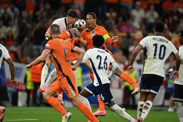 John Stones (England)Virgil van Dijk (Netherlands)Wout Weghorst (Netherlands) during the UEFA EURO, EM, Europameisterschaft,Fussball Germany 2024 match between Netherlands 1-2 England at BVB Stadion Dortmund on July 10, 2024 in Dortmund, Germany. Noxthirdxpartyxsales  (259254709)