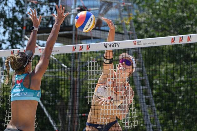 Beach Pro Tour - Elite 16 Vienna, 10.07.2024, Wien Svenja Mueller (GER); Beach Pro Tour - Elite 16 Vienna, Wien am 10.07.2024 Copyright: xBEAUTIFULxSPORTS PeterxWeberx