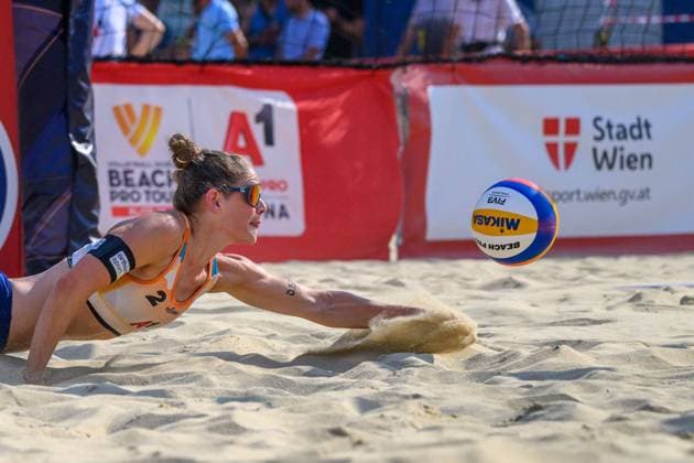 Beach Pro Tour - Elite 16 Vienna, 10.07.2024, Wien Cinja Tillmann (GER); Beach Pro Tour - Elite 16 Vienna, Wien am 10.07.2024 Copyright: xBEAUTIFULxSPORTS PeterxWeberx