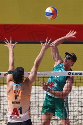 BEACHVOLLEYBALL - Beach Pro Vienna VIENNA,AUSTRIA,11.JUL.24 - Beach volleyball, Beachvolleyball - A1 Beach Pro Vienna. Image shows Christopher McHugh (AUS).  GEPAxpictures xMathiasxMandl