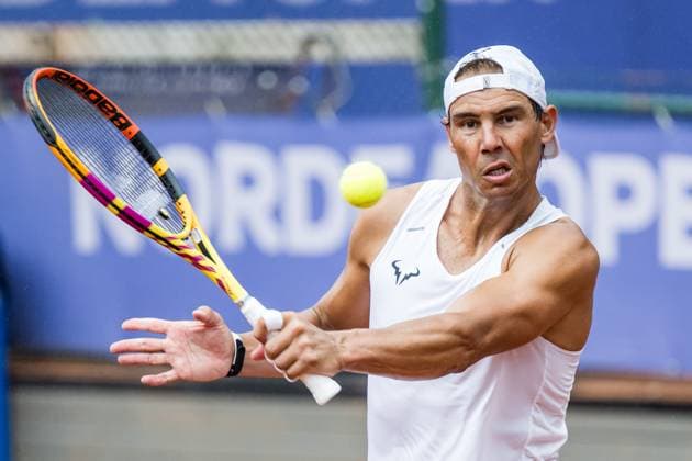240711 Rafael Nadal of Spain during a training session ahead of Nordea Open Tennis tournament on July 11, 2024 in Bastad. Photo: Niclas Jönsson BILDBYRAN COP 273 NO0277 tennis atp250 nordea open bastad training bbeng Copyright: NICLASxJÖNSSON BB240711NO024
