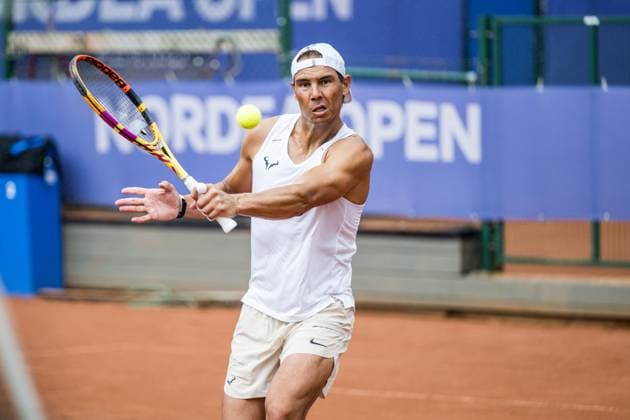240711 Rafael Nadal of Spain during a training session ahead of Nordea Open Tennis tournament on July 11, 2024 in Bastad. Photo: Niclas Jönsson BILDBYRAN COP 273 NO0277 tennis atp250 nordea open bastad training bbeng Copyright: NICLASxJÖNSSON BB240711NO029