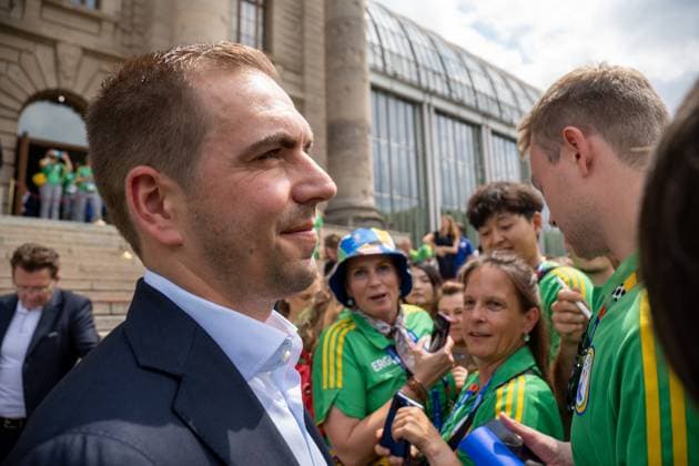Munich, Bavaria, Germany - 11 July 2024: UEFA EURO, EM, Europameisterschaft,Fussball 2024 Tournament Director Philipp Lahm honoring the volunteers of the European Championship, EM, Europameisterschaft