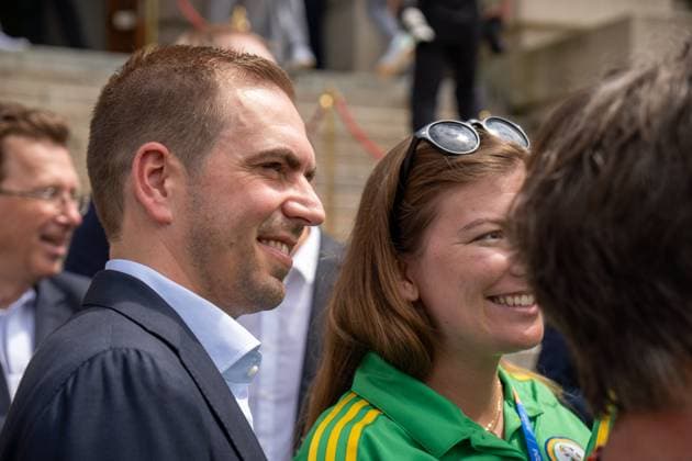 Munich, Bavaria, Germany - 11 July 2024: UEFA EURO, EM, Europameisterschaft,Fussball 2024 Tournament Director Philipp Lahm honoring the volunteers of the European Championship, EM, Europameisterschaft