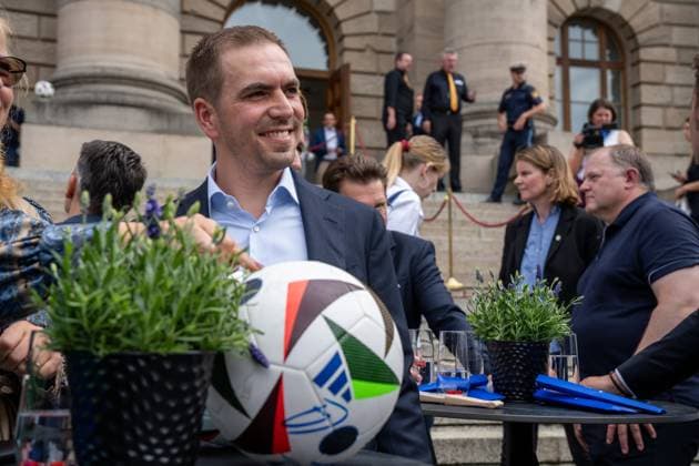 Munich, Bavaria, Germany - 11 July 2024: UEFA EURO, EM, Europameisterschaft,Fussball 2024 Tournament Director Philipp Lahm honoring the volunteers of the European Championship, EM, Europameisterschaft