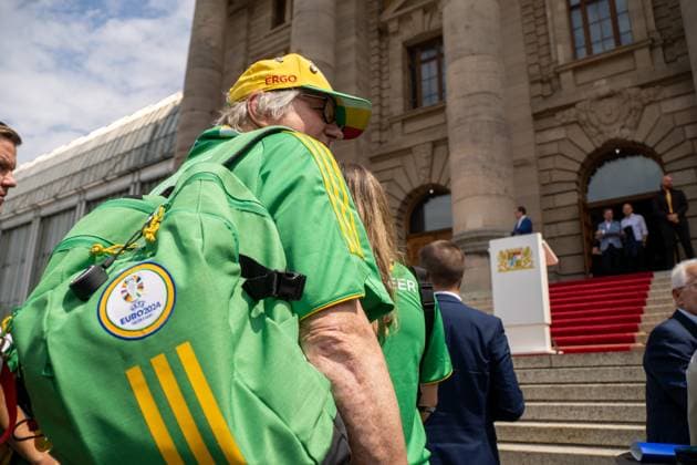 Munich, Bavaria, Germany - 11 July 2024: Honoring the volunteers of the UEFA EURO, EM, Europameisterschaft,Fussball 2024 European Football Championship in the Lower Hofgarten in Munich