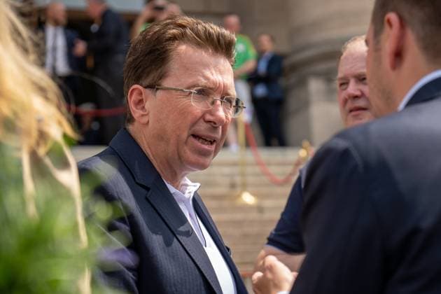 Munich, Bavaria, Germany - 11 July 2024: Honoring the volunteers of the UEFA EURO, EM, Europameisterschaft,Fussball 2024 European Football Championship in the Unterer Hofgarten in Munich. UEFA Events CEO Martin Kallen