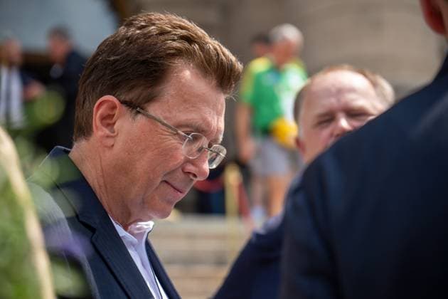 Munich, Bavaria, Germany - 11 July 2024: Honoring the volunteers of the UEFA EURO, EM, Europameisterschaft,Fussball 2024 European Football Championship in the Unterer Hofgarten in Munich. UEFA Events CEO Martin Kallen