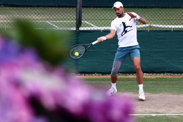 Novak Djokovic practises Wimbledon Tennis Championships, Day 11, The All England Lawn Tennis and Croquet Club, London, UK - 11 Jul 2024  Copyright: xJamesxMarsh Shutterstockx 14580282bk