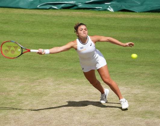 Lawn Tennis - 2024 Wimbledon Championship Ladies Semi Final - Donna Vekic (CRO) v Jasmine Paolini (ITA) All England Lawn Tennis & Croquet Club - Thursday 11h July 2024 Jasmine Paolini (ITA) 