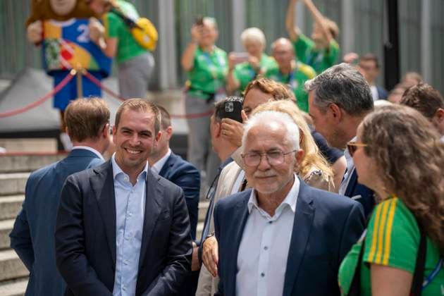 Munich, Bavaria, Germany: July 11, 2024: Philipp Lahm soccer player and ambassador of the European Championship, EM, Europameisterschaft 2024 at the award ceremony for the volunteers of the UEFA EURO, EM, Europameisterschaft,Fussball 2024 European Championship in Germany in Munich in the lower Hofgarten.