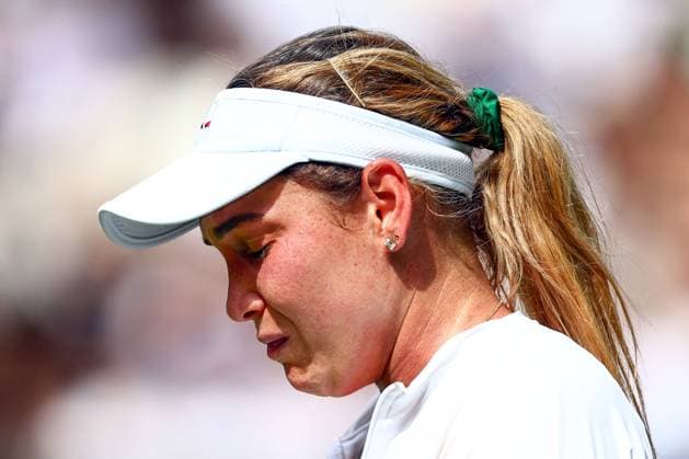 Donna Vekic dejected during her semi final match Wimbledon Tennis Championships, Day 11, The All England Lawn Tennis and Croquet Club, London, UK - 11 Jul 2024  Copyright: xJamesxMarsh Shutterstockx 14580282cy