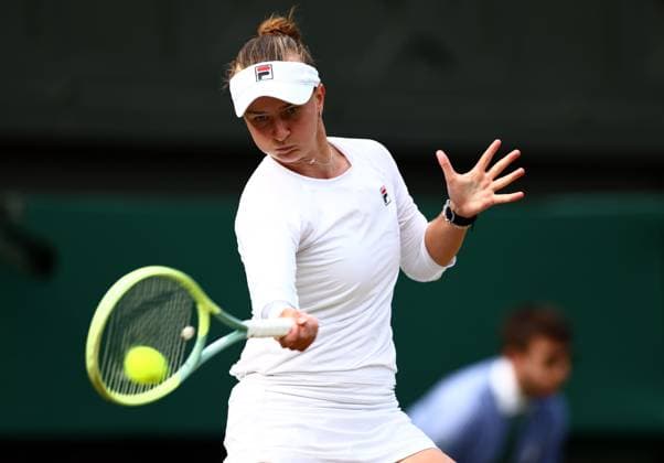 Barbora Krejcikova during her semi final match Wimbledon Tennis Championships, Day 11, The All England Lawn Tennis and Croquet Club, London, UK - 11 Jul 2024  Copyright: xJamesxMarsh Shutterstockx 14580282ei