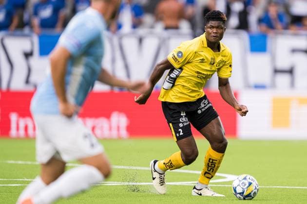 240711 Terry Yegbe of Elfsborg during the UEFA Europa League qualification match between Elfsborg and Pafos on July 11, 2024 in Boras. Photo: Jörgen Jarnberger BILDBYRAN COP 112 JJ0379 fotboll football soccer fotball uefa europa league kval qualifying round qualification elfsborg pafos bbeng Copyright: JÖRGENxJARNBERGER BB240711JJ030