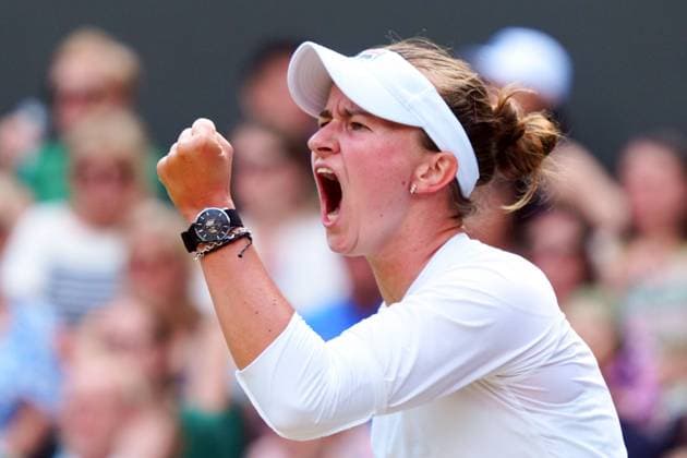Barbora Krejcikova celebrates during her semi final match Wimbledon Tennis Championships, Day 11, The All England Lawn Tennis and Croquet Club, London, UK - 11 Jul 2024  Copyright: xJavierxGarcia Shutterstockx 14580280fx