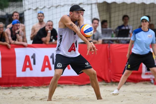 Beach Pro Tour - Elite 16 Vienna, 11.07.2024, Wien Lukas Pfretzschner; Beach Pro Tour - Elite 16 Vienna, Wien am 11.07.2024 Copyright: xBEAUTIFULxSPORTS PeterxWeberx
