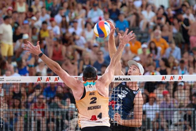 BEACHVOLLEYBALL - Beach Pro Vienna VIENNA,AUSTRIA,11.JUL.24 - Beach volleyball, Beachvolleyball - A1 Beach Pro Vienna. Image shows Andy Benesh (USA).  GEPAxpictures xMathiasxMandl