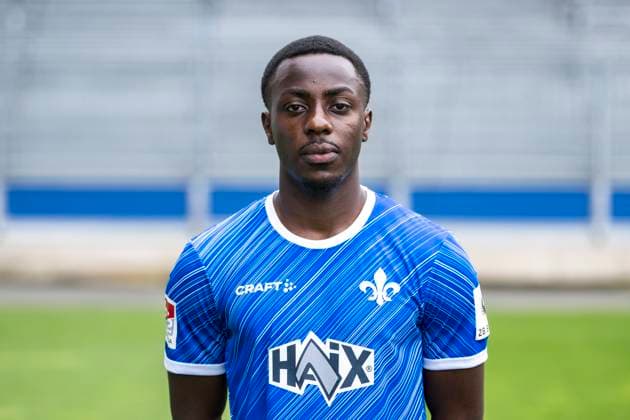 11.07.2024, xfux, Fussball 2.Bundesliga, SV Darmstadt 98 Fototermin Saison 2024 25 - Porträttermin 2024 2025, emspor, v.l. Merveille Papela; SV Darmstadt 1898 e.V.; 2.BL, Porträttermin 2024 2025 Darmstadt