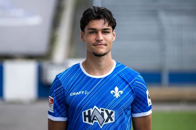 11.07.2024, xfux, Fussball 2.Bundesliga, SV Darmstadt 98 Fototermin Saison 2024 25 - Porträttermin 2024 2025, emspor, v.l. Nico Baier; SV Darmstadt 1898 e.V.; 2.BL, Porträttermin 2024 2025 Darmstadt