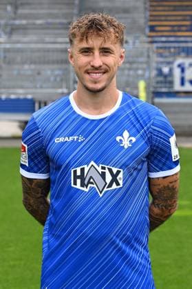 11.07.2024, xscotx, Fussball 2.Bundesliga, 2.BL SV Darmstadt 98 - Fototermin Saison 2024 25 Porträttermin 2024 2025 emspor, v.l. Luca Marseiler (SV Darmstadt 98) (DFL DFB REGULATIONS PROHIBIT ANY USE OF PHOTOGRAPHS as IMAGE SEQUENCES and or QUASI-VIDEO) Darmstadt