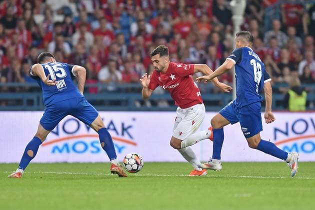2024.07.11 Krakow Pilka nozna, UEFA Liga Europy, sezon 2024 2025 Wisla Krakow - KF Llapi 1932 Podujevo N z Landrit Rama, Angel Baena, Ilir Blakcori Foto Krzysztof Porebski PressFocus 2024.07.11 Krakow Football, UEFA Europa League, 2024 25 season Wisla Krakow - KF Llapi 1932 Podujeve Landrit Rama, Angel Baena, Ilir Blakcori Credit: Krzysztof Porebski PressFocus NEWSPIX.PL --- Newspix.pl  20240711PF_KP00030