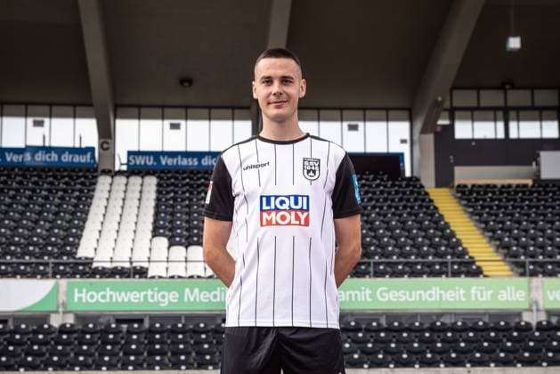 Bastian Allgeier; SSV Ulm 1846 Fußball; 2. Bundesliga, Porträttermin 2024 2025 Bastian Allgeier (7, SSV Ulm 1846 Fußball) Ulm Donaustadion Baden-Württemberg Deutschland