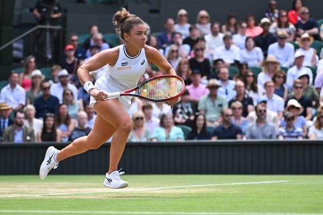 Wimbledon Semi-Final - Paolini v Vekic Jasmine Paolini (ITA) during her semi final match at the 2024 Wimbledon Championships at the AELTC in London, UK, on July 11, 2024. Photo by Corinne Dubreuil ABACAPRESS.COM London United Kingdom  Copyright: xDubreuilxCorinne ABACAx