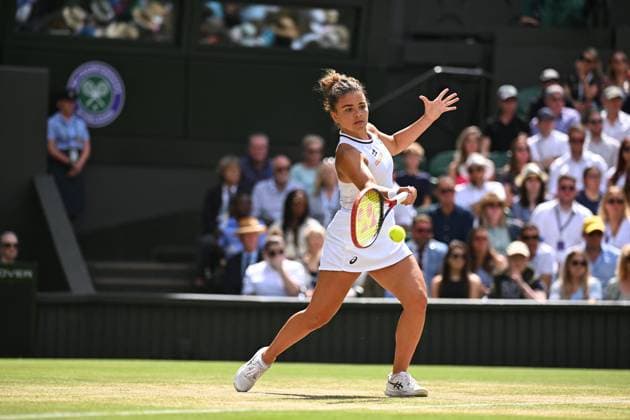 Wimbledon Semi-Final - Paolini v Vekic Jasmine Paolini (ITA) during her semi final match at the 2024 Wimbledon Championships at the AELTC in London, UK, on July 11, 2024. Photo by Corinne Dubreuil ABACAPRESS.COM London United Kingdom  Copyright: xDubreuilxCorinne ABACAx