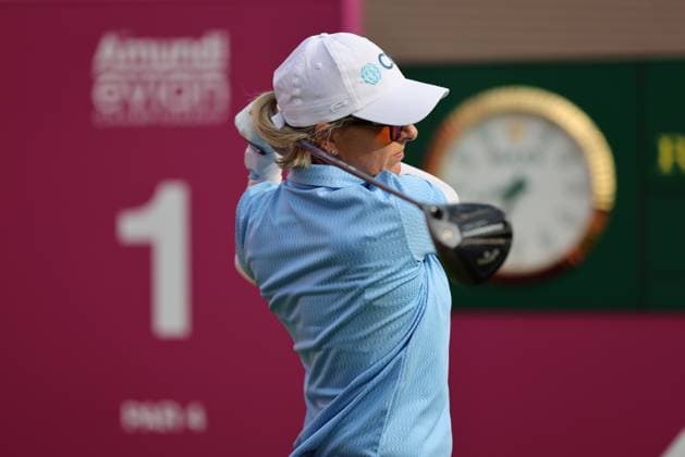 EVIAN-LES-BAINS, FRANCE - 11.07.2024: Sarah Kemp (AUS) of The Amundi Evian Championship at the Evian Resort Golf Club on July 11, 2023 in Evian-les-Bains, France.