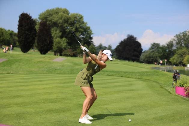 EVIAN-LES-BAINS, FRANCE - 11.07.2024: Nataliya Guseva (RUS) of The Amundi Evian Championship at the Evian Resort Golf Club on July 11, 2023 in Evian-les-Bains, France.