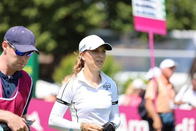 EVIAN-LES-BAINS, FRANCE - 11.07.2024: Morgane Metraux (SUI) of The Amundi Evian Championship at the Evian Resort Golf Club on July 11, 2023 in Evian-les-Bains, France.