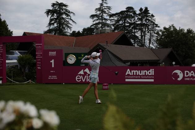 EVIAN-LES-BAINS, FRANCE - 11.07.2024: Alexandra Forsterling (GER) of The Amundi Evian Championship at the Evian Resort Golf Club on July 11, 2023 in Evian-les-Bains, France.
