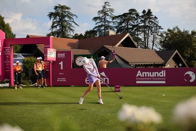 EVIAN-LES-BAINS, FRANCE - 11.07.2024: Madelene Sagstrom (SWE) of The Amundi Evian Championship at the Evian Resort Golf Club on July 11, 2023 in Evian-les-Bains, France.
