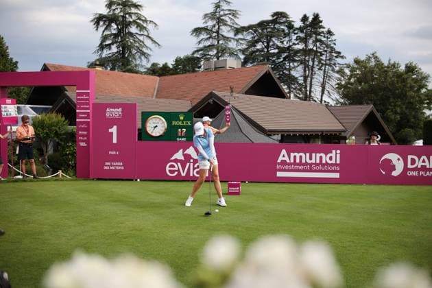 EVIAN-LES-BAINS, FRANCE - 11.07.2024: Sarah Kemp (AUS) of The Amundi Evian Championship at the Evian Resort Golf Club on July 11, 2023 in Evian-les-Bains, France.