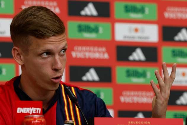 Sport Bilder des Tages Spain s striker Dani Olmo Marc Cucurella during a press conference, PK, Pressekonferenz in Donaueschingen, Germany, 12 June 2024. Spain is facing England in their Euro 2024 final game on 14 June. Press conference of Spain s Dani Olmo !ACHTUNG: NUR REDAKTIONELLE NUTZUNG!  Copyright: xJ.J.xGUILLENx GRAF6037 20240712-55014131110_1
