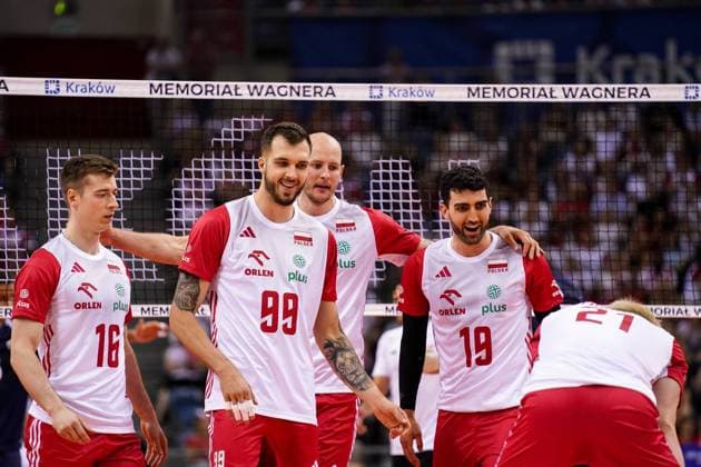12.07.2024 KRAKOW UL. LEMA 7 ( POLAND ) SIATKOWKA MEZCZYZN ( MEN S VOLLEYBALL ) XXI MEMORIAL HUBERTA JERZEGO WAGNERA MECZ POLSKA - EGIPT ( GAME POLAND - EGYPT ) NZ KAMIL SEMENIUK NORBERT HUBER BARTOSZ KUREK MARCIN JANUSZ FOTO BORYS GOGULSKI CYFRASPORT NEWSPIX.PL --- Newspix.pl  20240712_CSBG_0008