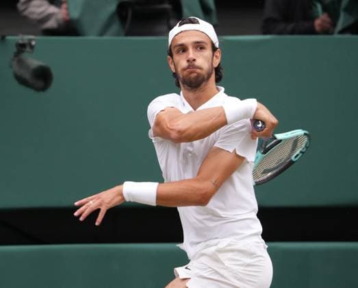 Lawn Tennis - 2024 Wimbledon Championship Mens Singles Semi Final - Novak Djokovic (SRB) v Lorenzo Musetti (ITA) All England Lawn Tennis & Croquet Club - Friday 12h July 2024 Lorenzo Musetti (ITA) 