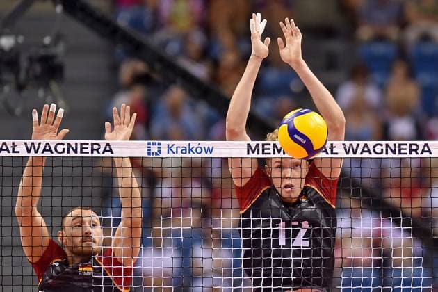 Sport Bilder des Tages 2024.07.12 Krakow Siatkowka mezczyzn, turniej towarzyski, XXI Memorial Huberta Jerzego Wagnera Slowenia - Niemcy N z Moritz Karlitzek, Anton Brehme Foto Krzysztof Porebski PressFocus 2024.07.12 Krakow Volleyball men, 21. Hubert Jerzy Wagner Memorial friendly tournament Slovenia - Germany Moritz Karlitzek, Anton Brehme Credit: Krzysztof Porebski PressFocus NEWSPIX.PL --- Newspix.pl  20240712PF_KP00215